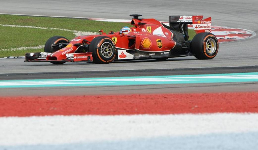 Alonso, ancora una volta 4° con una Ferrari cui è però mancato lo spunto giusto. Afp